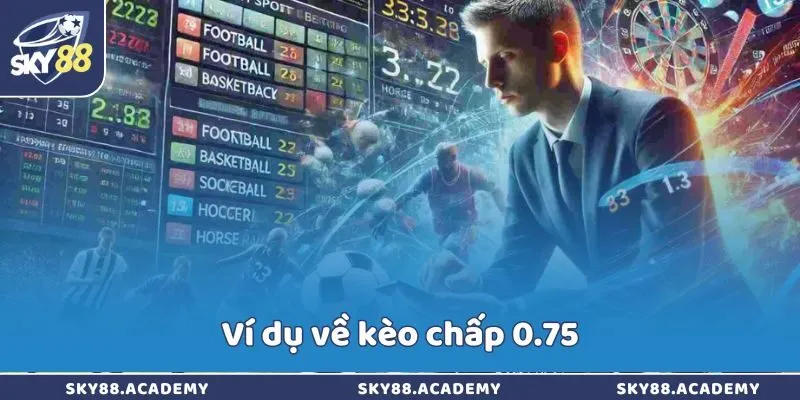 Ví dụ về kèo chấp 0.75